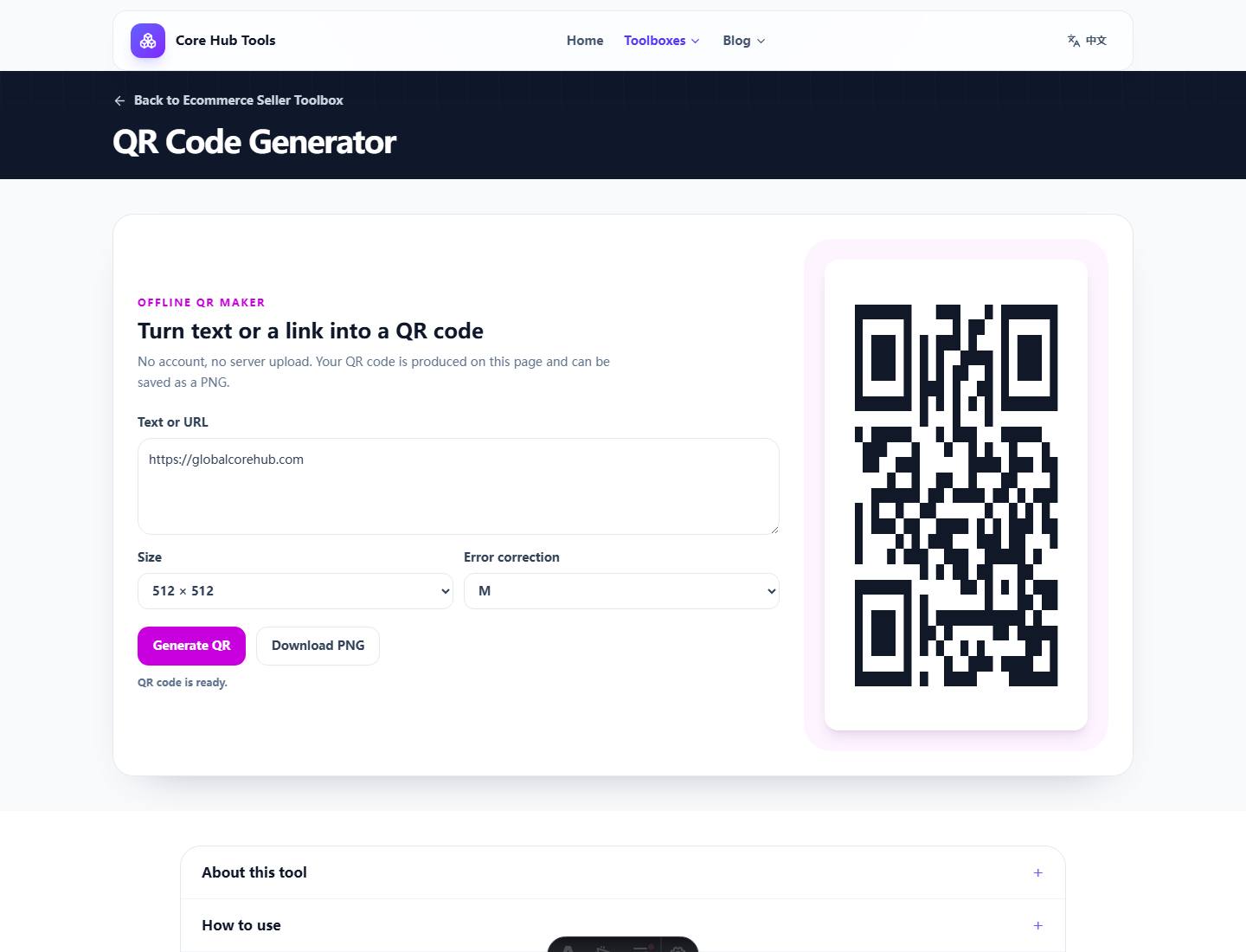 QR Code Generator in practical use